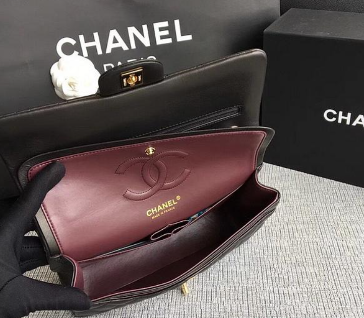 Channe1 Classic Flap Bag Lambskin Golden A01112 25.5cm