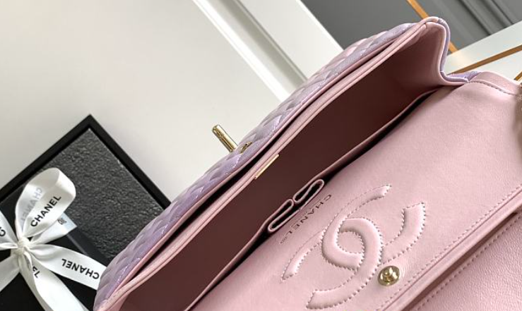 Channe1 Classic Handbag A01112 Ombre Purple & Pink 25.5 cm