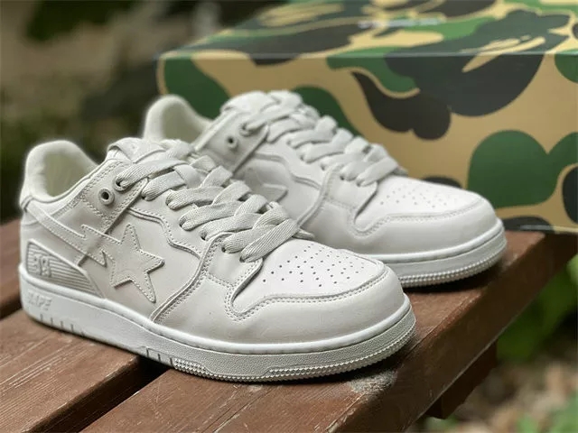 A Bathing Ape Bape SK8 Sta Triple White