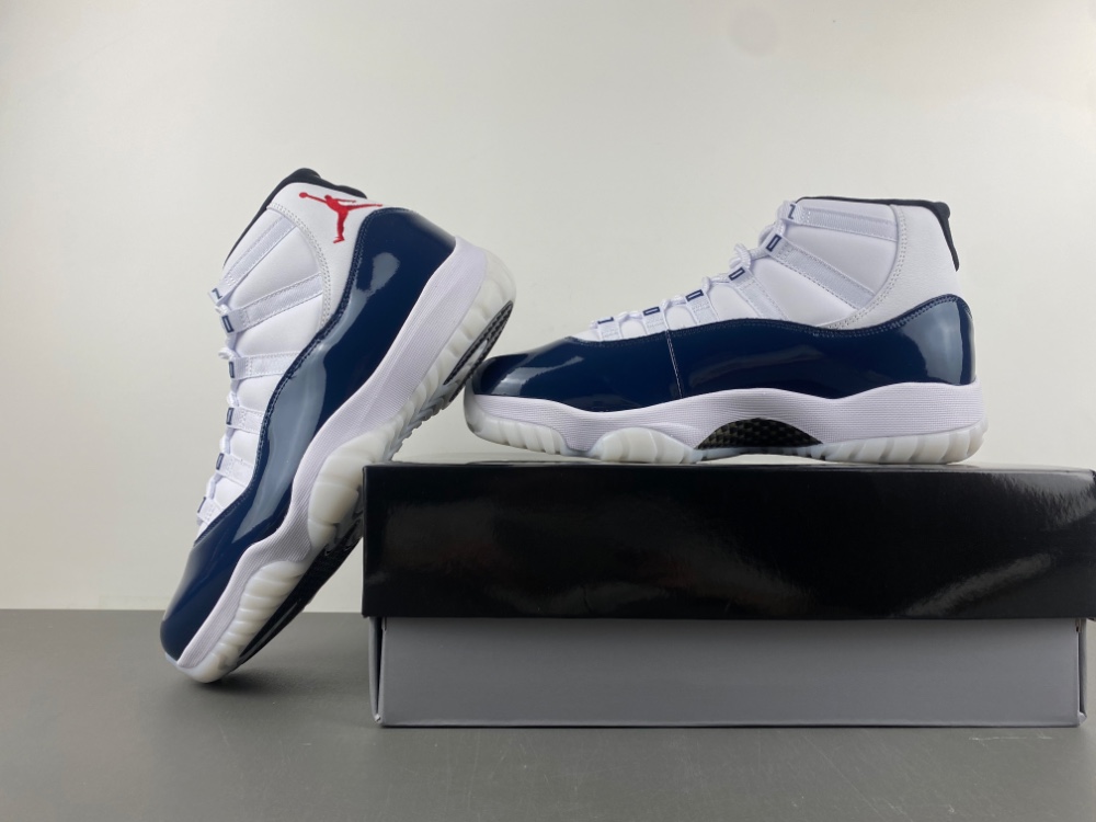Air Jordan 11 White dark blue red LH0296-400