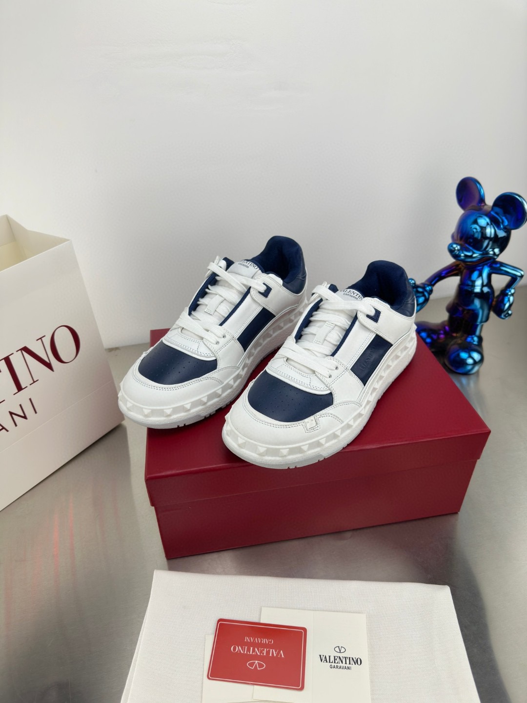 Valentino white blue shoes