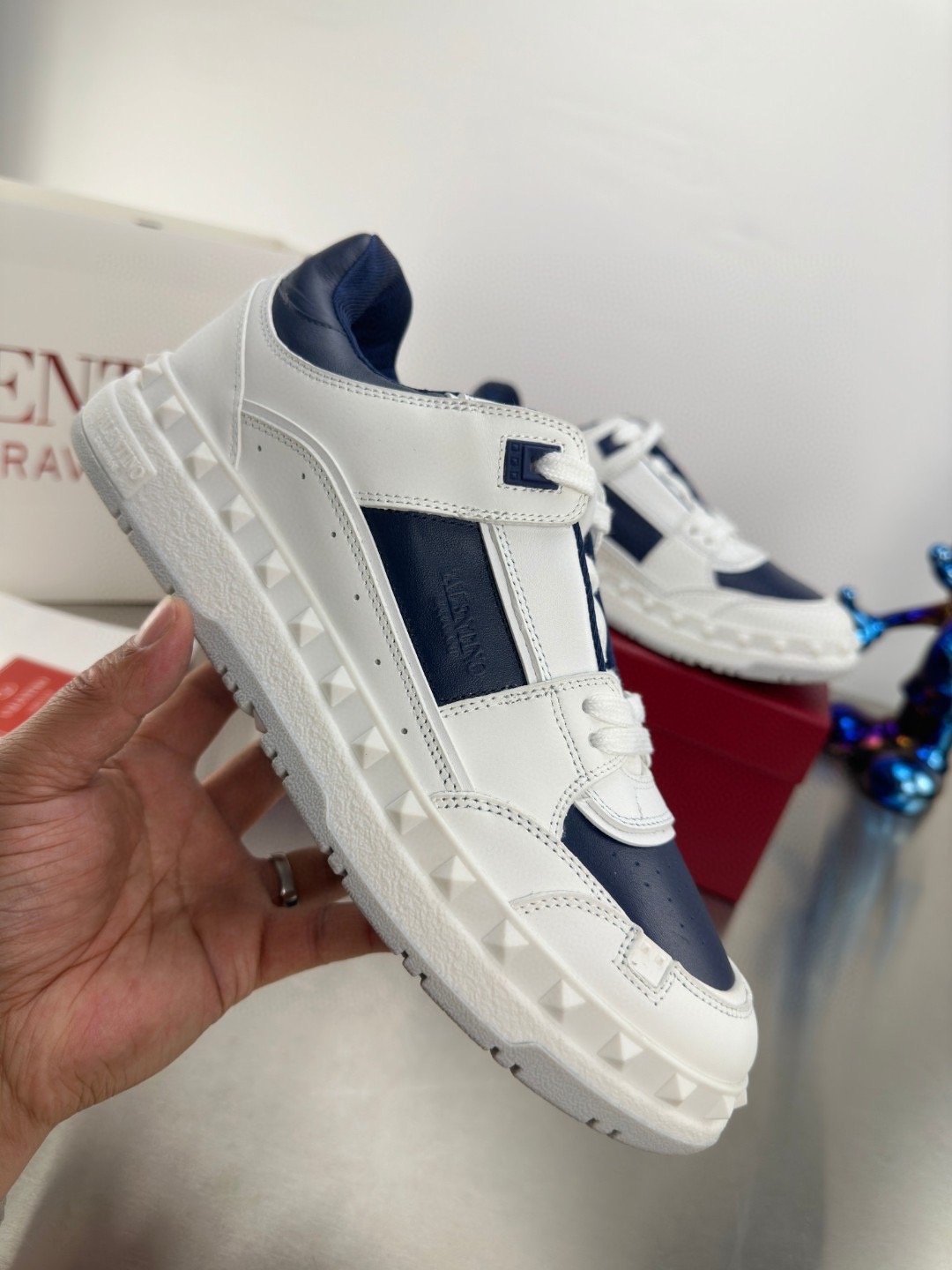 Valentino white blue shoes