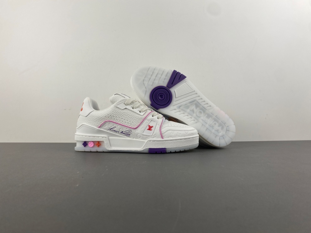 Louis Vuitton LV trainer white and pink