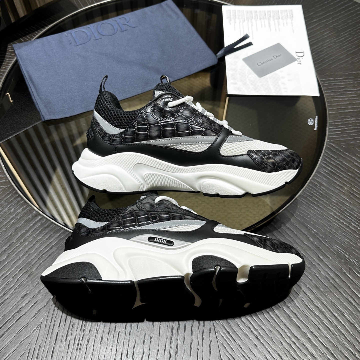 Dioorr B22 sneaker black white