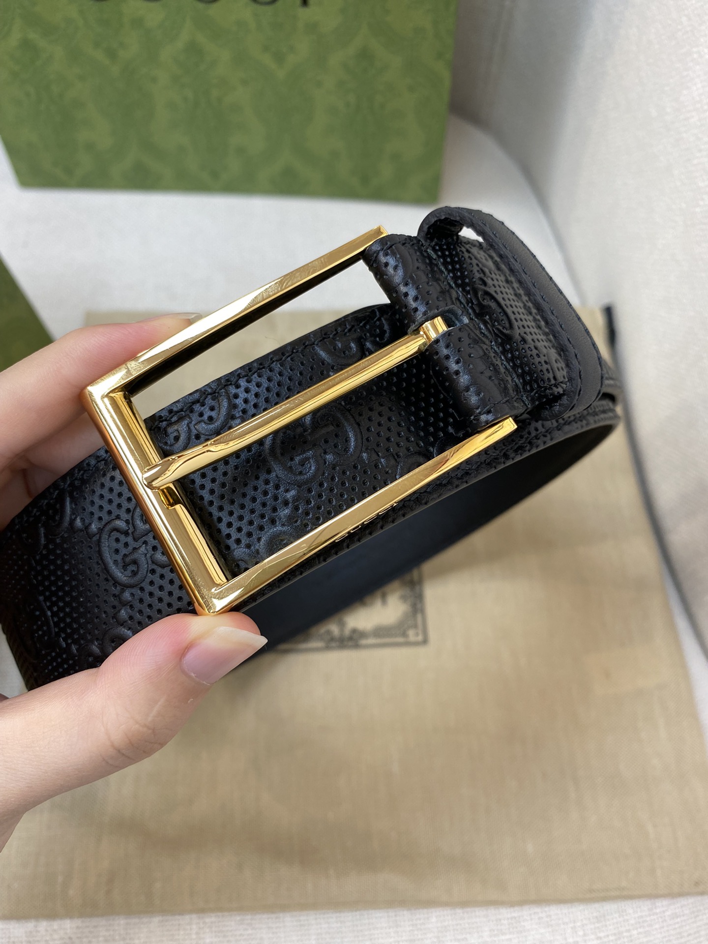 Gucci belt with square buckle 474313