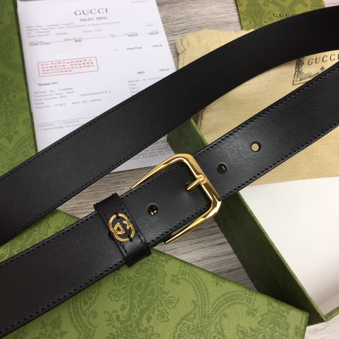 Gucci belt with square buckle and Interlocking G 673921