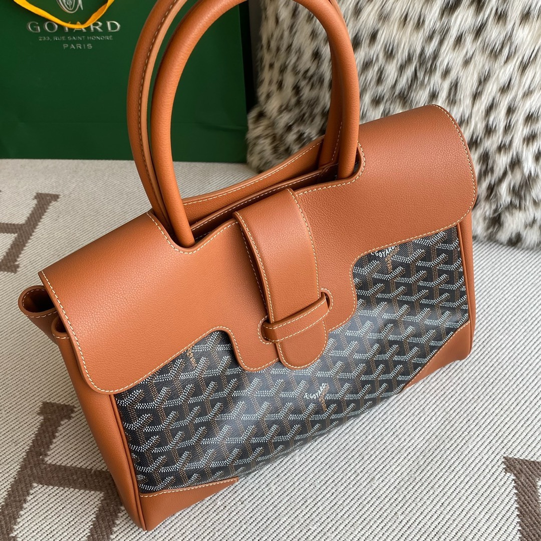 Goyard tote bag brown 34*25*16CM