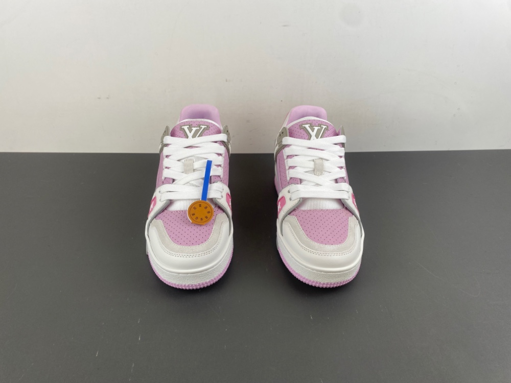 Louis Vuitton LV trainer pink and white