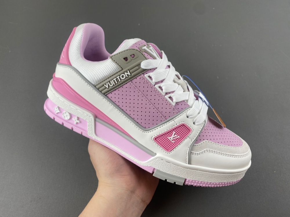 Louis Vuitton LV trainer pink and white