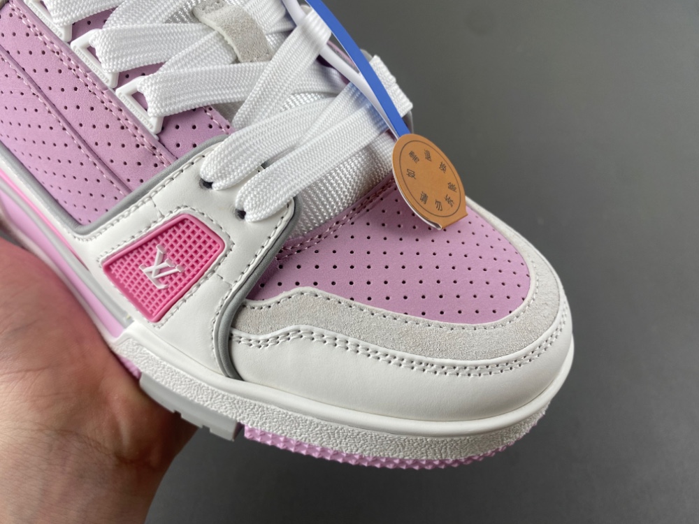 Louis Vuitton LV trainer pink and white